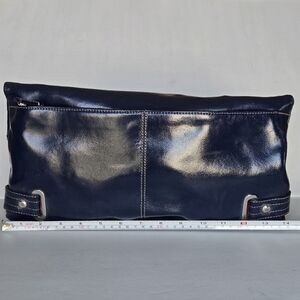 Womens Navy Patent Clutch Or Handbag Tommy Hilfiger